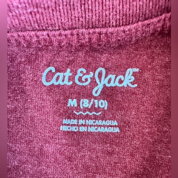 Cat & Jack Maroon Pizza Pi Short Sleeve Tee Kids Medium 8-10 March 14 3.14‎ - Picture 2 of 3